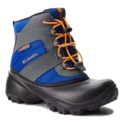 Bottes De Neige Columbia Childrens Rope Tow III Waterproof BC1322 Azul/Orange Blast 437