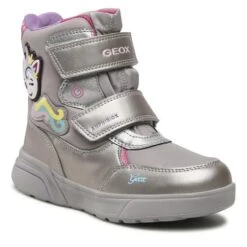 Bottes De Neige Geox J Sveggen G.B Abx A J268AA 0FUNF C1A8N D Dk Silver/Fuchsia