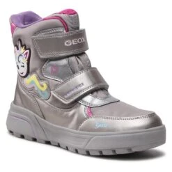 Bottes De Neige Geox J Sveggen G.B Abx A J268AA 0FUNF C1A8N DD Dk Silver/Fuchsia