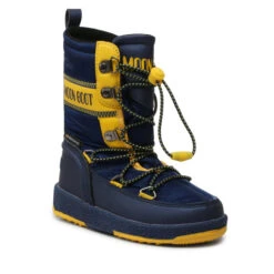 Bottes De Neige Moon Boot Jr Boy Biker 34052800003 Blue/Yellow