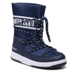 Bottes De Neige Moon Boot Jr Boy Sport Wp 34051300002 D Blue Navy/White