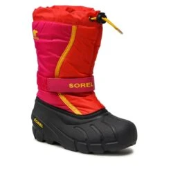 Bottes De Neige Sorel Youth Flurry NY1965 Poppy Red/Cactus Pink 606