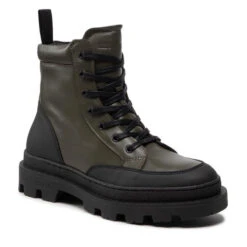 Primigi Magasin 3 Bottes Les Deux Tanner Mid-Top Leather Sneaker LDM820022 Olive Night/Black